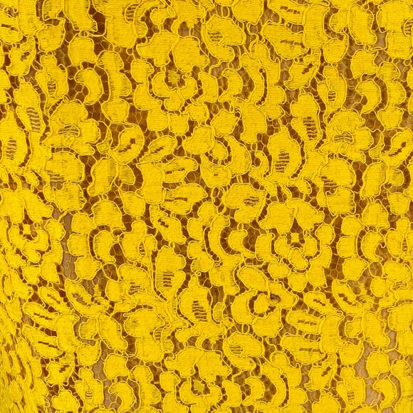MICHAEL KORS Size 4 Yellow Mustard Cotton Blend Lace A-Line Cocktail Dress - Picture 2 of 7